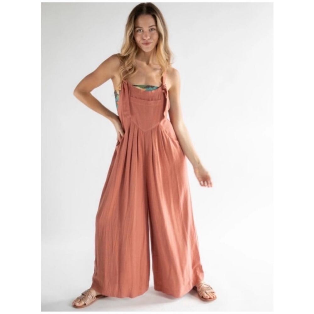 Natural Life Carrington Jumpsuit Orange Rust Medium Boho Bohemian